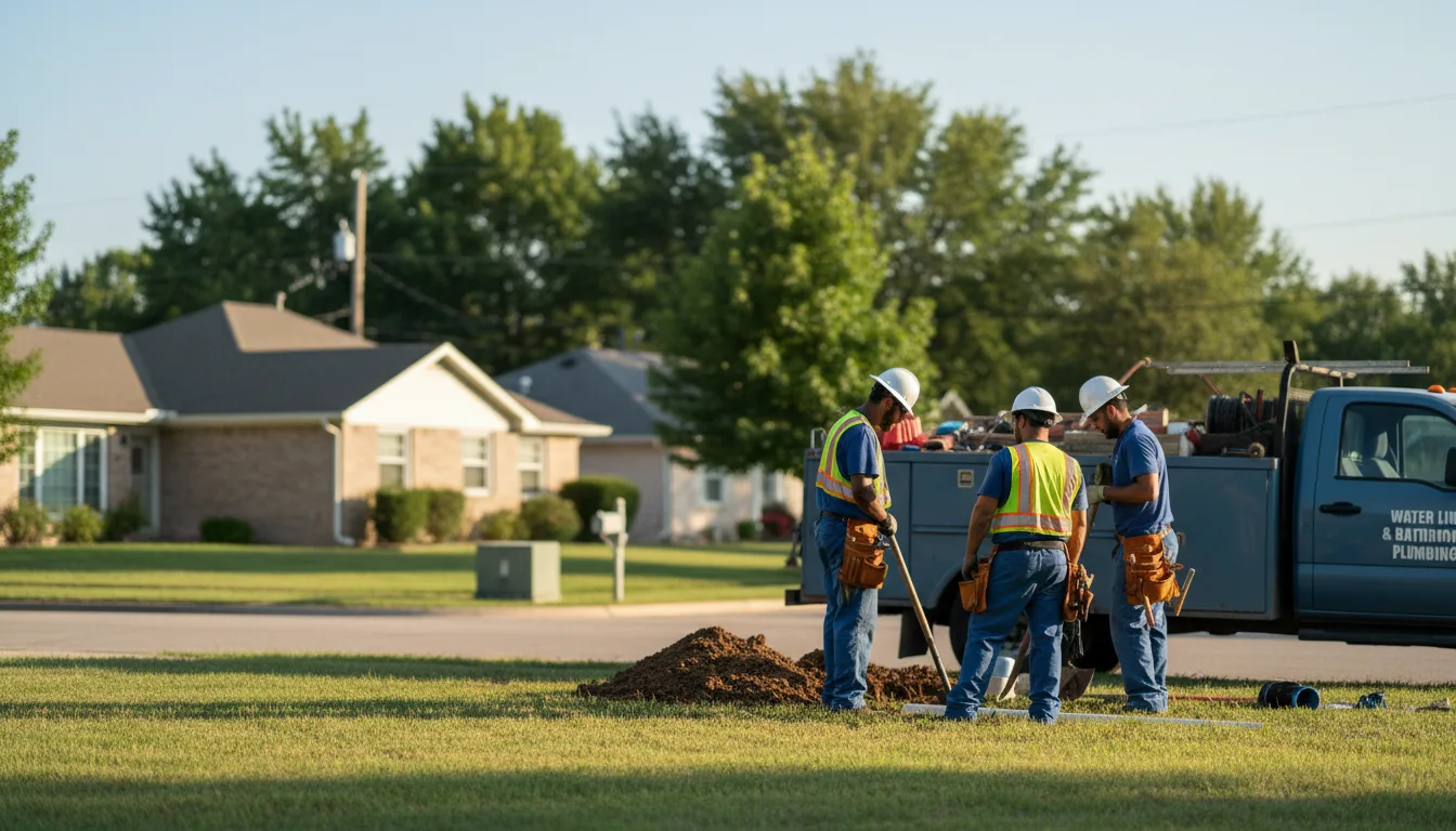 Residential water line and bathroom plumbing service in Franklin, TX